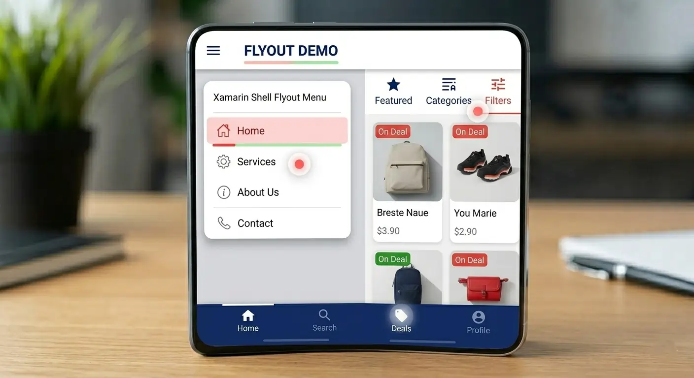 Flyout with Tab bar and Bottom tabs