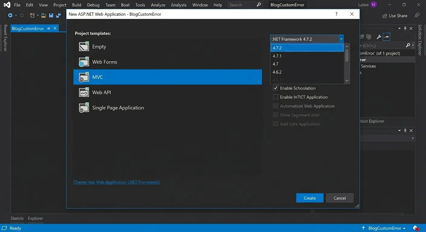 Framework selection Screen