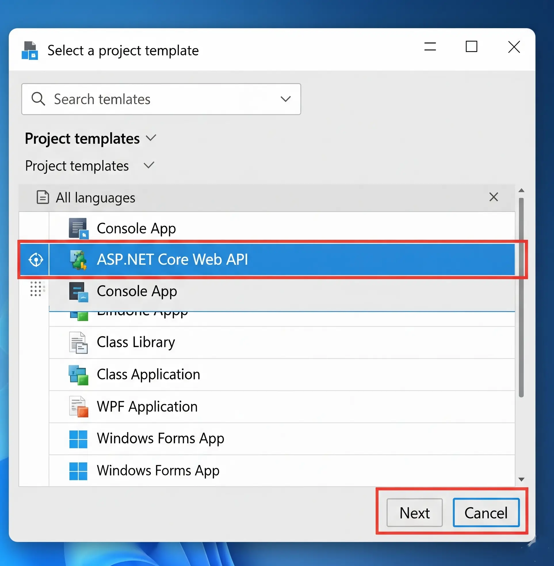 select project