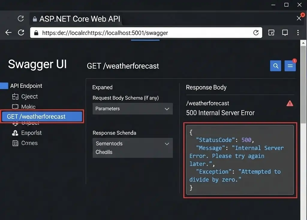 Exception screen