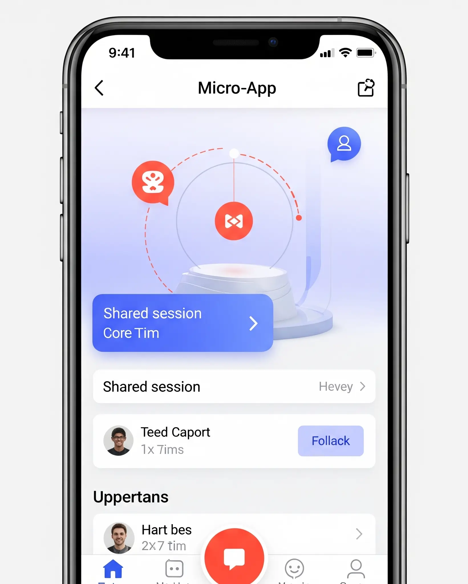 Micro-app with shared session