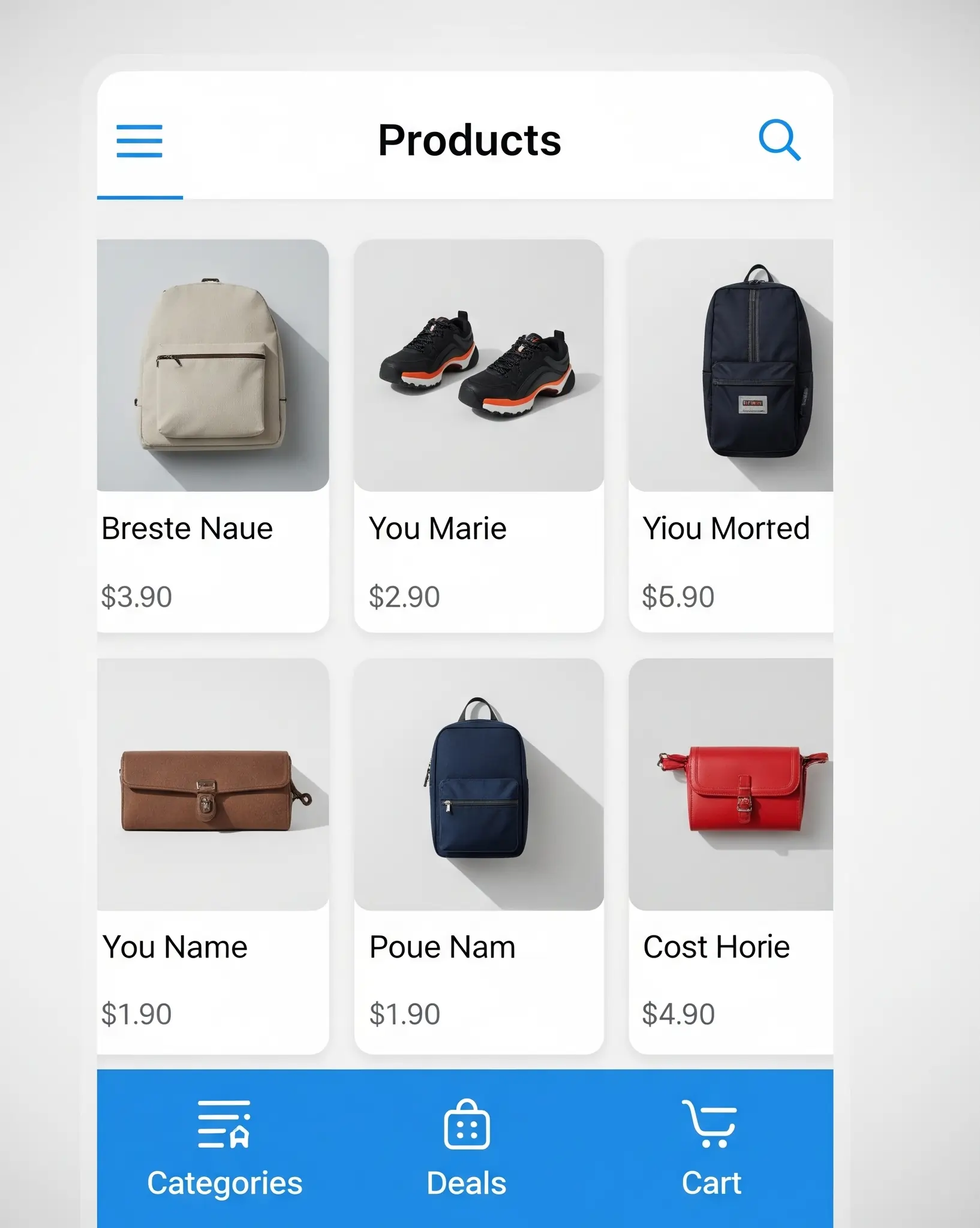 Top bar with bottom tab