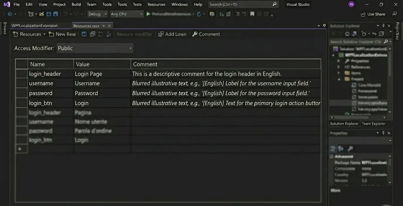 Resource file for English
